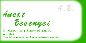 anett besenyei business card